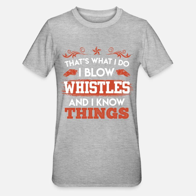 Referee whistle & know things - Unisex Polycotton T-Shirt - heather grey