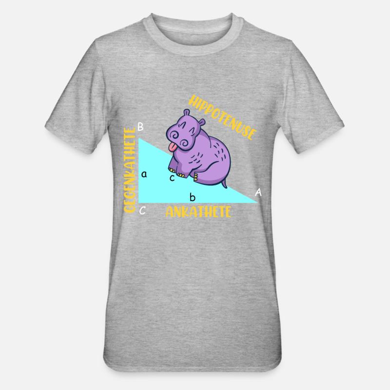 Hippotenuse Math - Unisex Polycotton T-Shirt - heather grey
