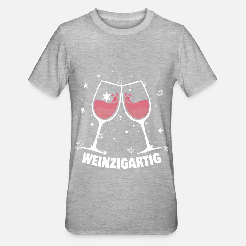 Weinzigartig - Unisex Polycotton T-Shirt - Grau meliert