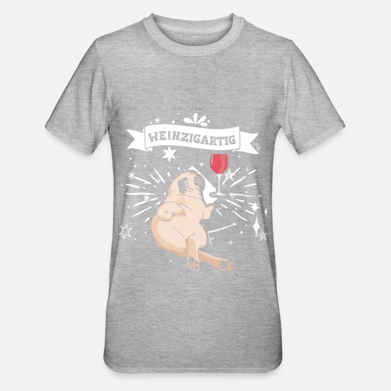 Weinzigartig - Unisex Polycotton T-Shirt - Grau meliert
