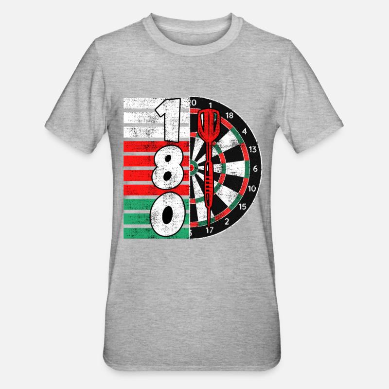 Darts Dartboard 180 Points 180 Dart - Unisex Polycotton T-Shirt - heather grey