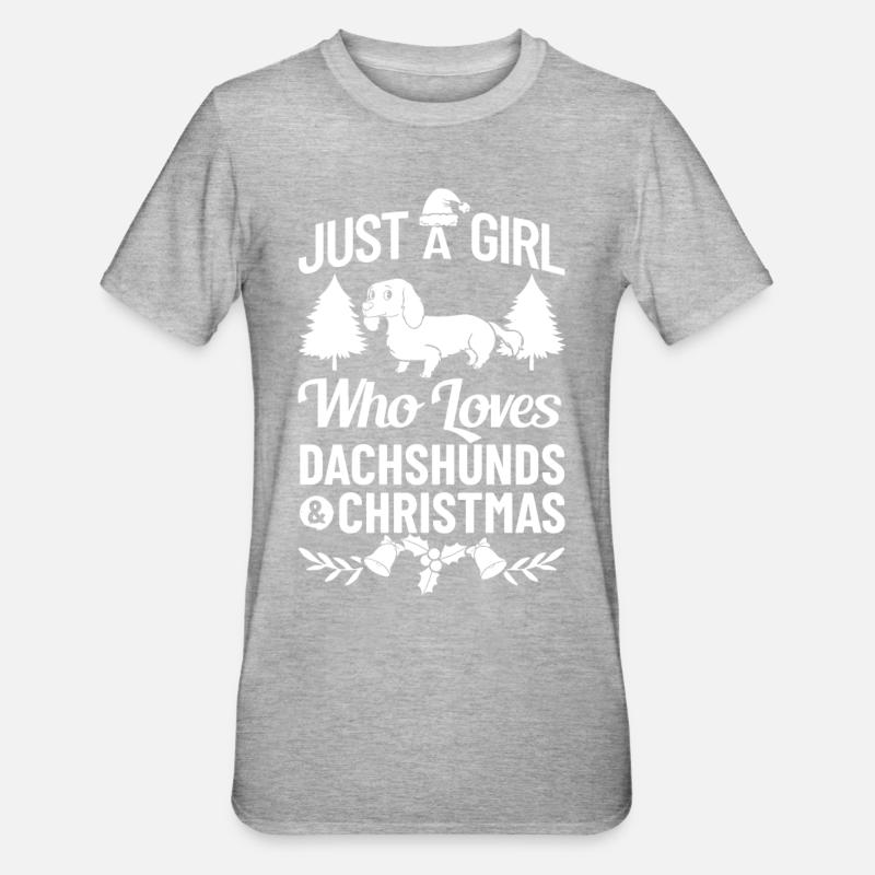 Doxie Teckel Teckel Chien Noël - T-shirt polycoton Unisexe - gris chiné