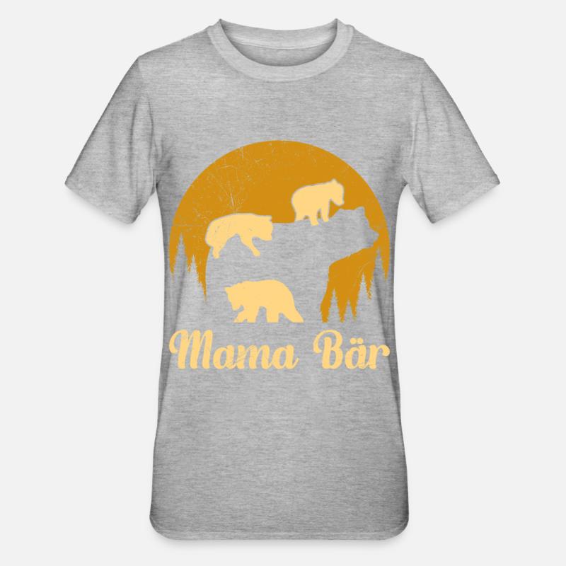 Maman Ours Expectative Maman - T-shirt polycoton Unisexe - gris chiné