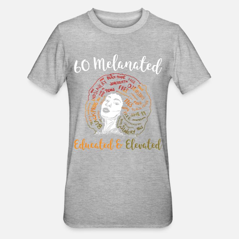 60 Hellhäutig Gebildet - Unisex Polycotton T-Shirt - Grau meliert