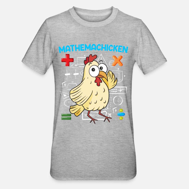 Mathemachicken Math Math Teacher - Unisex Polycotton T-Shirt - heather grey