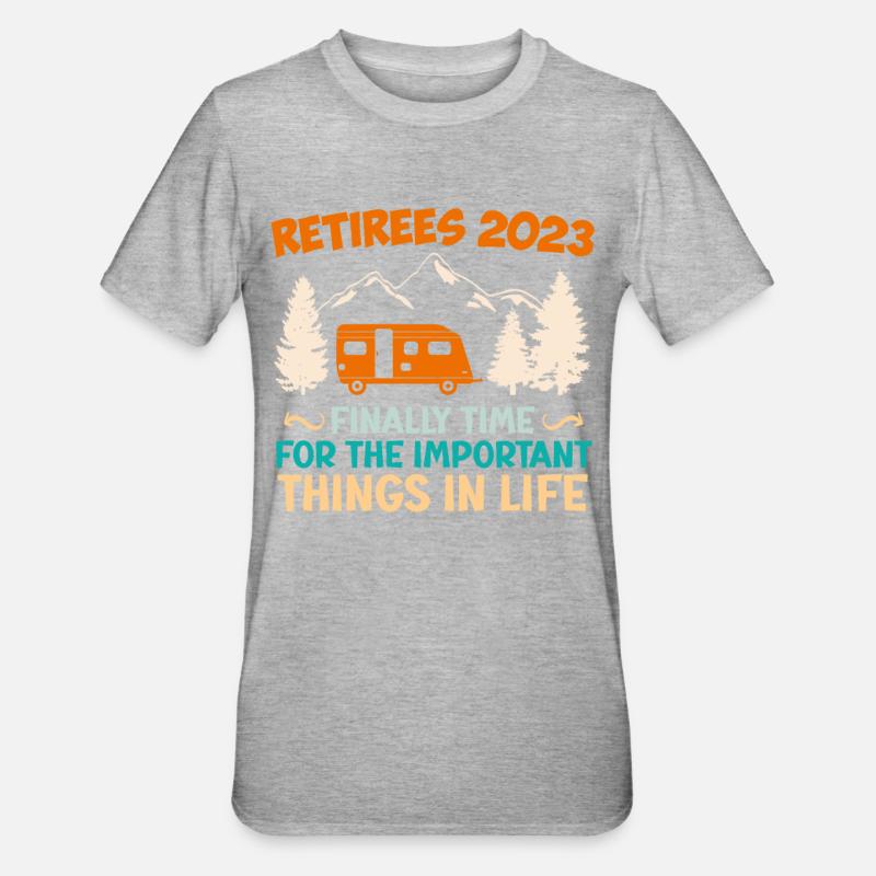 Rentner Ehepaar Camper Camping - Unisex Polycotton T-Shirt - Grau meliert