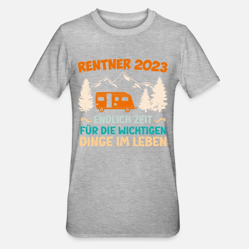 Rentner Ehepaar Camper Camping - Unisex Polycotton T-Shirt - Grau meliert