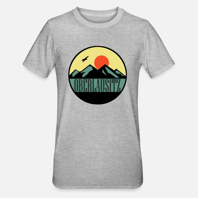 Oberlausitz - Unisex Polycotton T-Shirt - Grau meliert