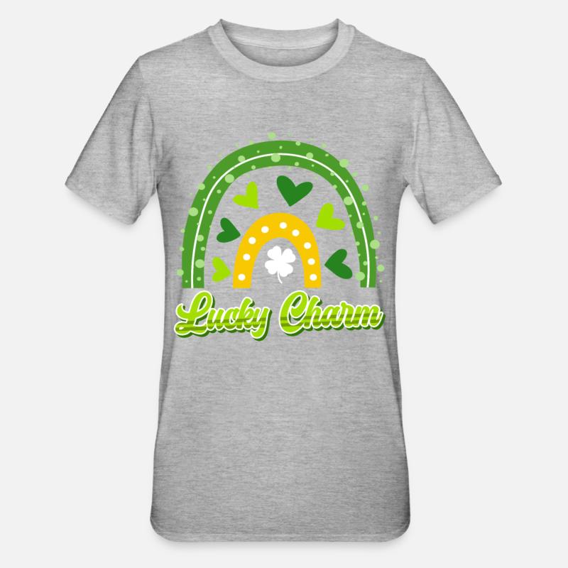 Porte-bonheur Saint-Patrick - T-shirt polycoton Unisexe - gris chiné