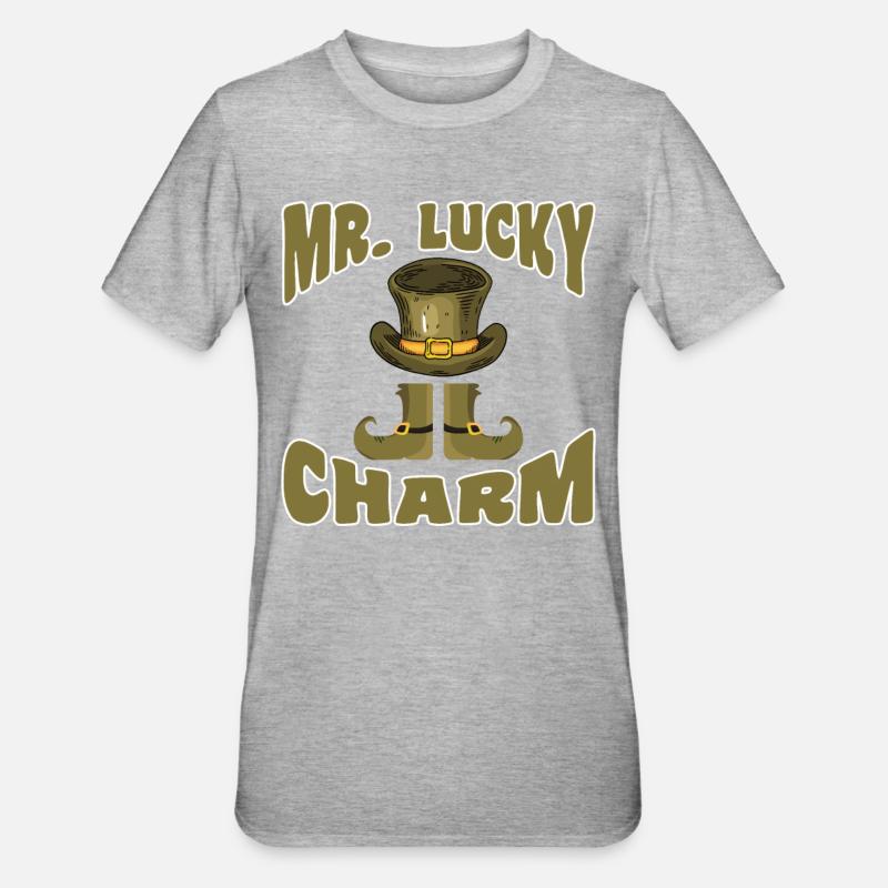 Mr Lucky Charm Glücksbringer Saint-Patrick - T-shirt polycoton Unisexe - gris chiné