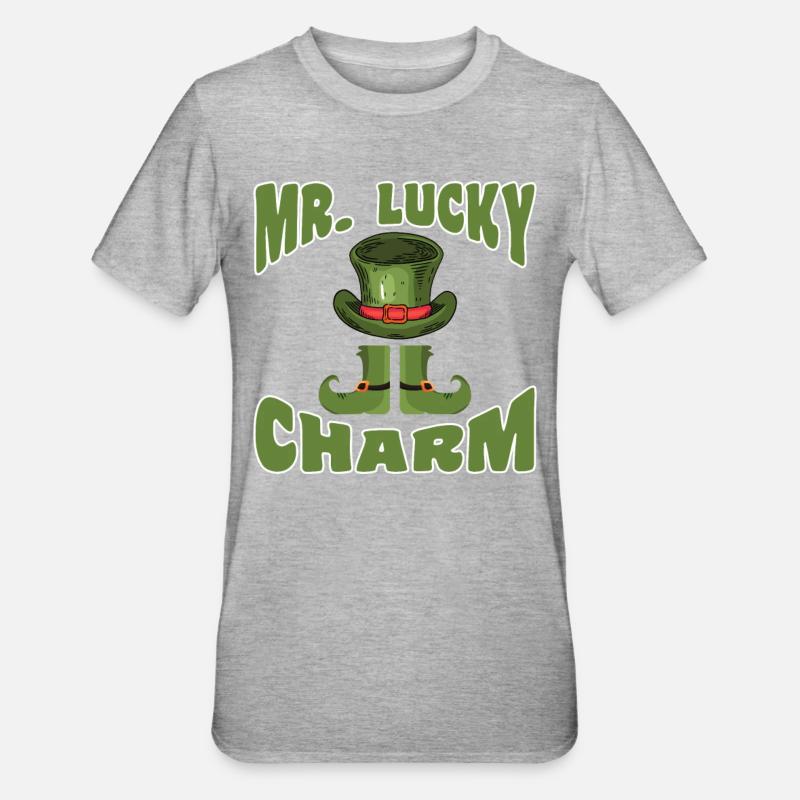 Mr Lucky Charm Glücksbringer Saint-Patrick - T-shirt polycoton Unisexe - gris chiné