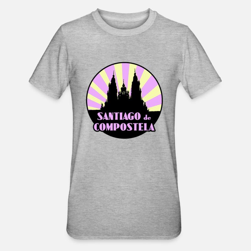 Saint-Jacques-de-Compostelle - T-shirt polycoton Unisexe - gris chiné