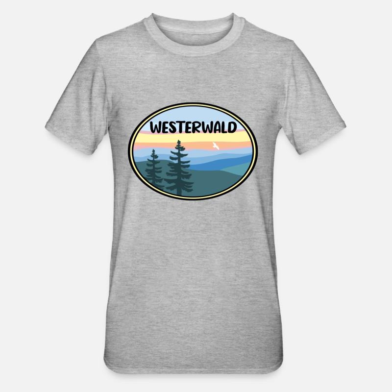 Westerwald - Unisex Polycotton T-Shirt - Grau meliert