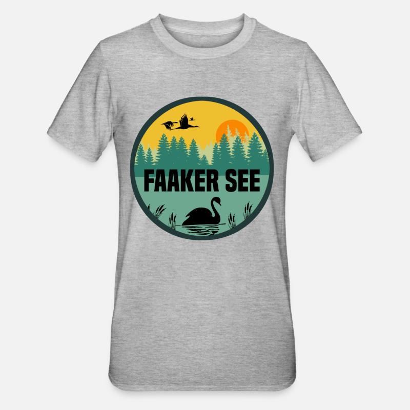 Faaker See - Unisex Polycotton T-Shirt - Grau meliert