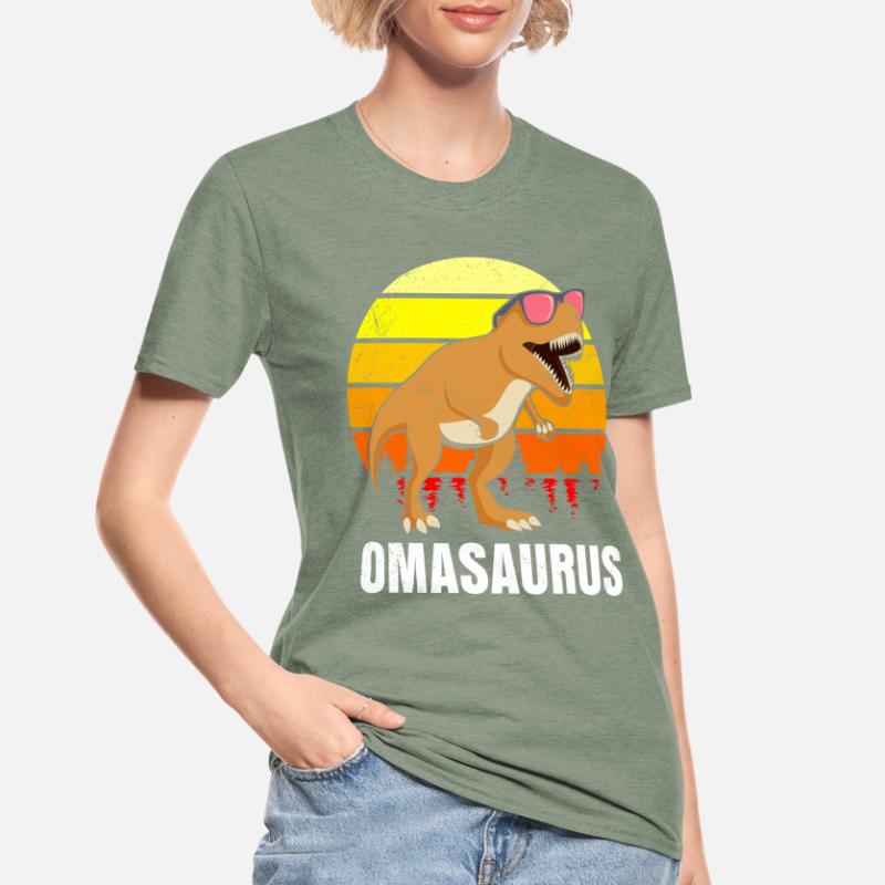 Omasaurus Muttertag Großmutter Dinosaurier Unisex Polycotton T-Shirt