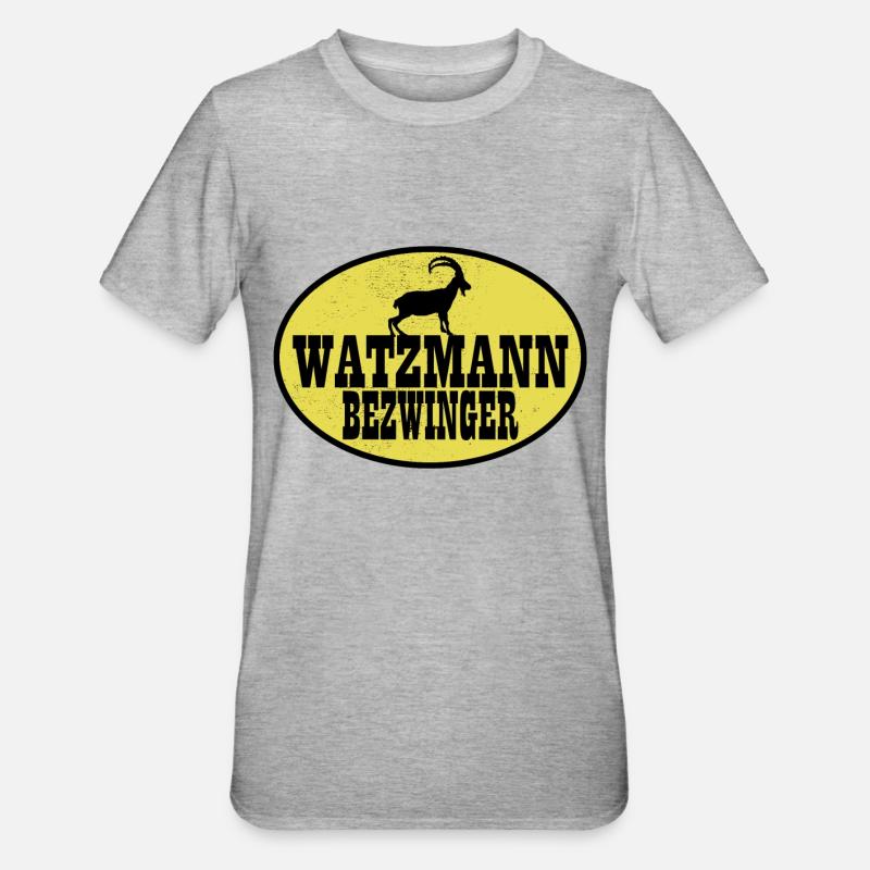 Watzmann - Unisex Polycotton T-Shirt - Grau meliert