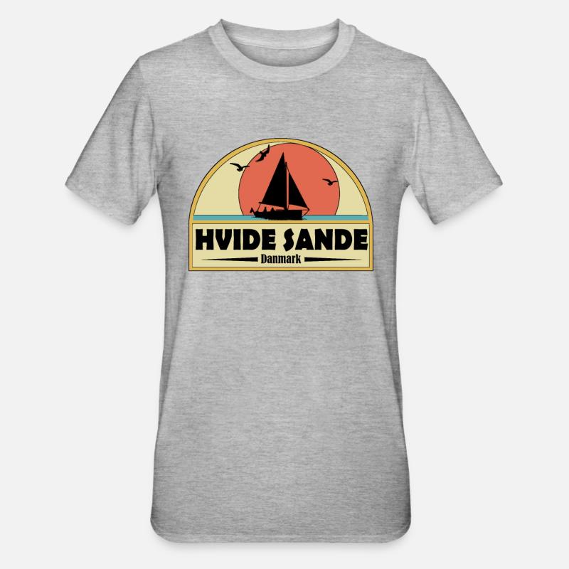 Hvide Sande, Denmark - Unisex Polycotton T-Shirt - heather grey