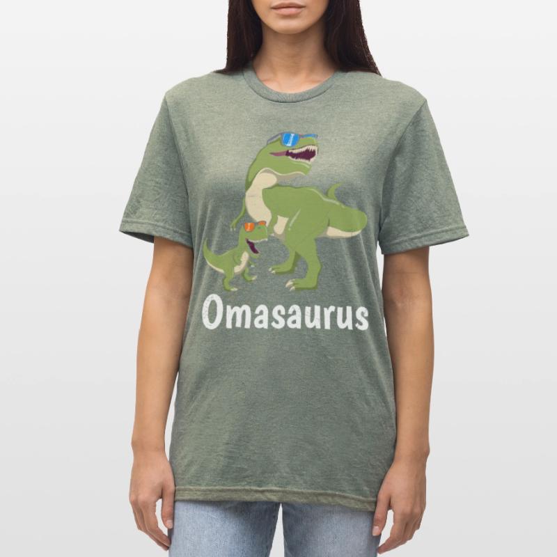 Omasaurus Muttertag Großmutter Dinosaurier Unisex Polycotton T-Shirt