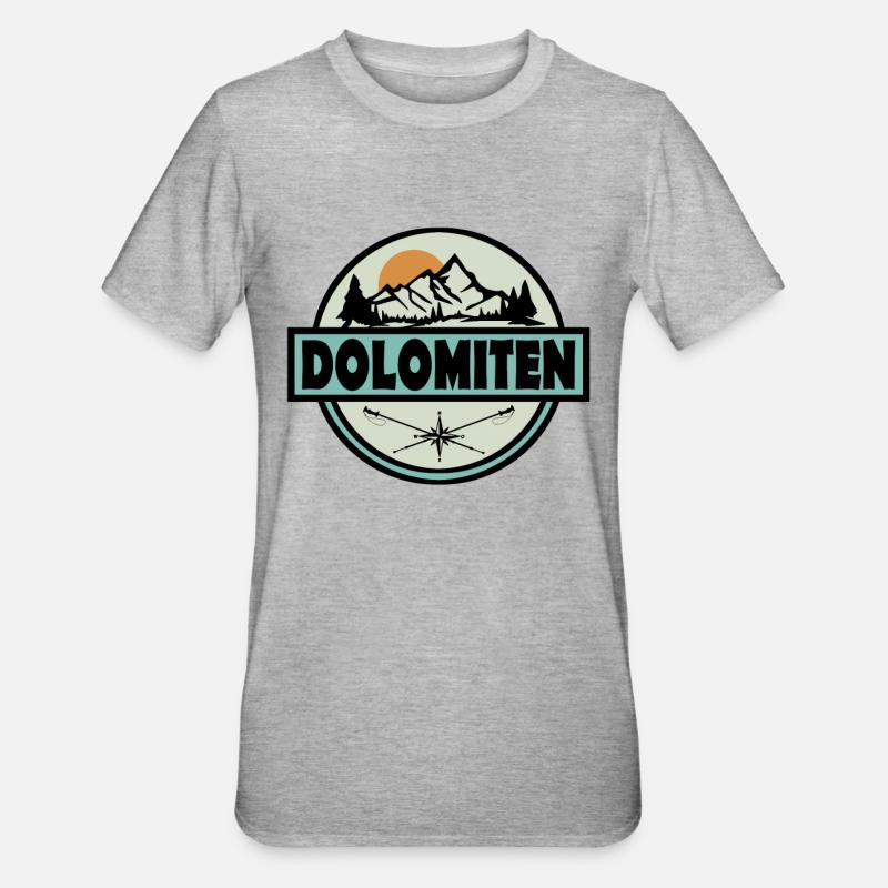 Dolomiten - Unisex Polycotton T-Shirt - Grau meliert