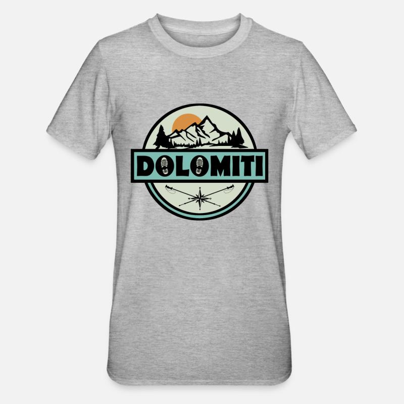 Dolomiten Dolomiti - Unisex Polycotton T-Shirt - Grau meliert