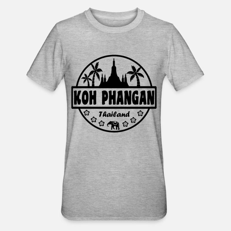 Koh Phangan Thailand - Unisex Polycotton T-Shirt - Grau meliert