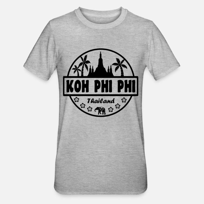 Koh Phi Phi Thaïlande - T-shirt polycoton Unisexe - gris chiné