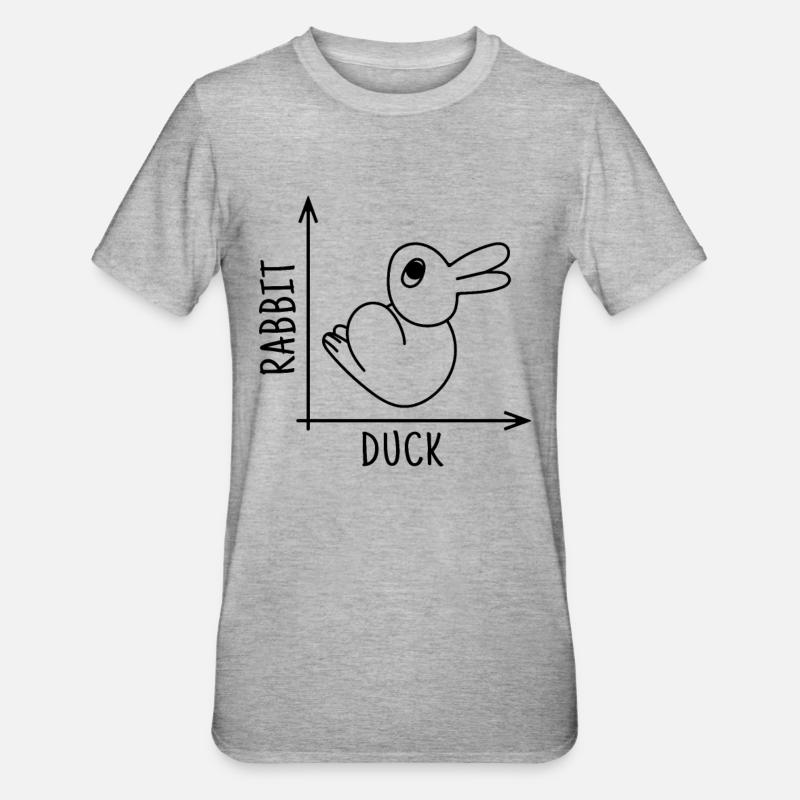 Illusion de canard lapin - T-shirt polycoton Unisexe - gris chiné