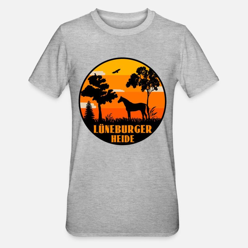 Lüneburger Heide - Unisex Polycotton T-Shirt - Grau meliert