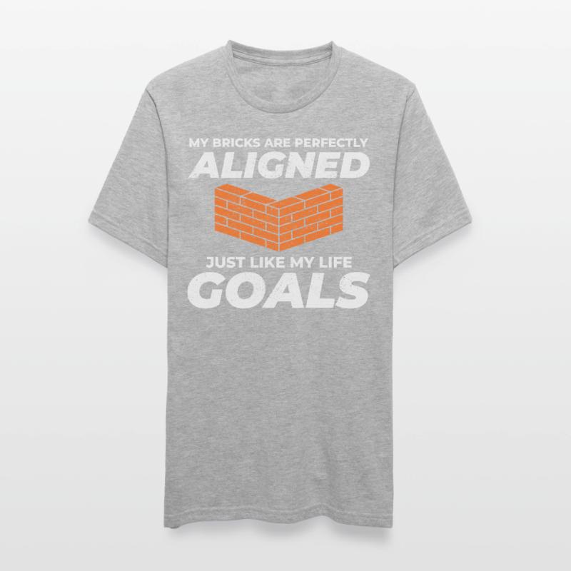 Aligned Bricks, Aligned Goals: Humorous Bricklayer Unisex Polycotton T-Shirt