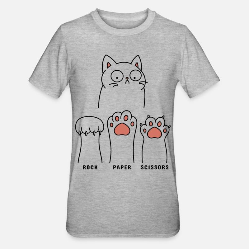 Ciseaux à papier de roche - T-shirt polycoton Unisexe - gris chiné
