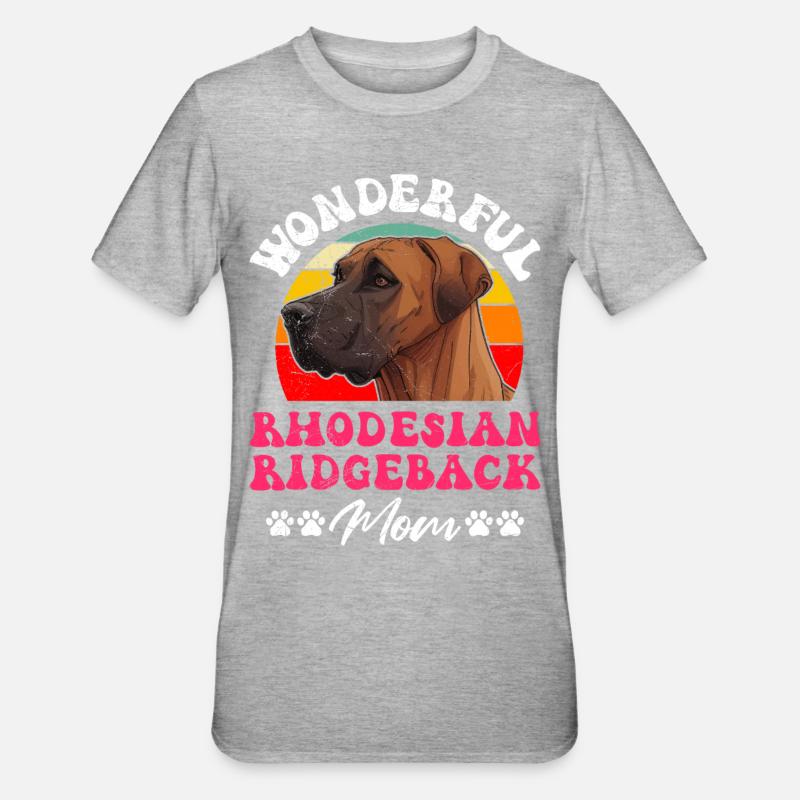 Ridgeback MERVEILLEUSE MAMAN RHODESIAN RIDGEBACK - T-shirt polycoton Unisexe - gris chiné