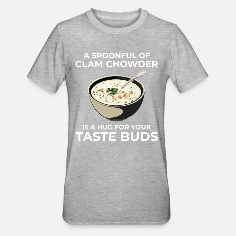 Clam Chowder - Unisex Polycotton T-Shirt - heather grey