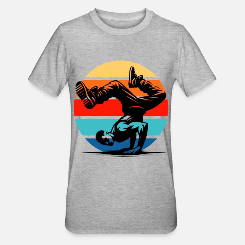 Breakdance - Unisex Polycotton T-Shirt - Grau meliert