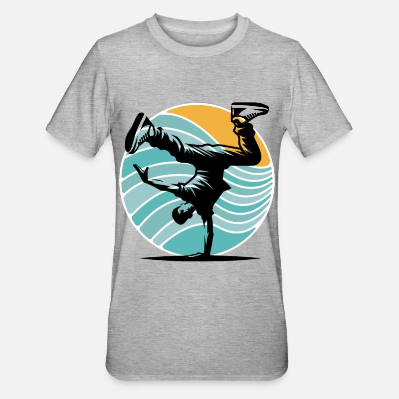 Breakdance - Unisex Polycotton T-Shirt - Grau meliert