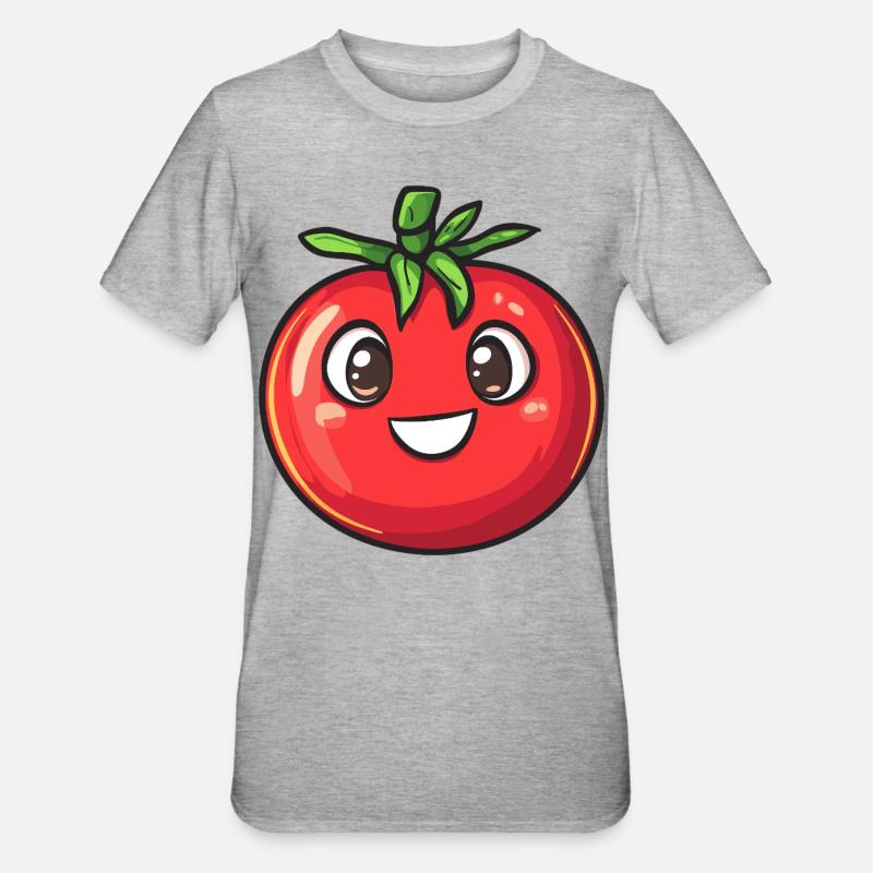 Tomate heureuse - T-shirt polycoton Unisexe - gris chiné