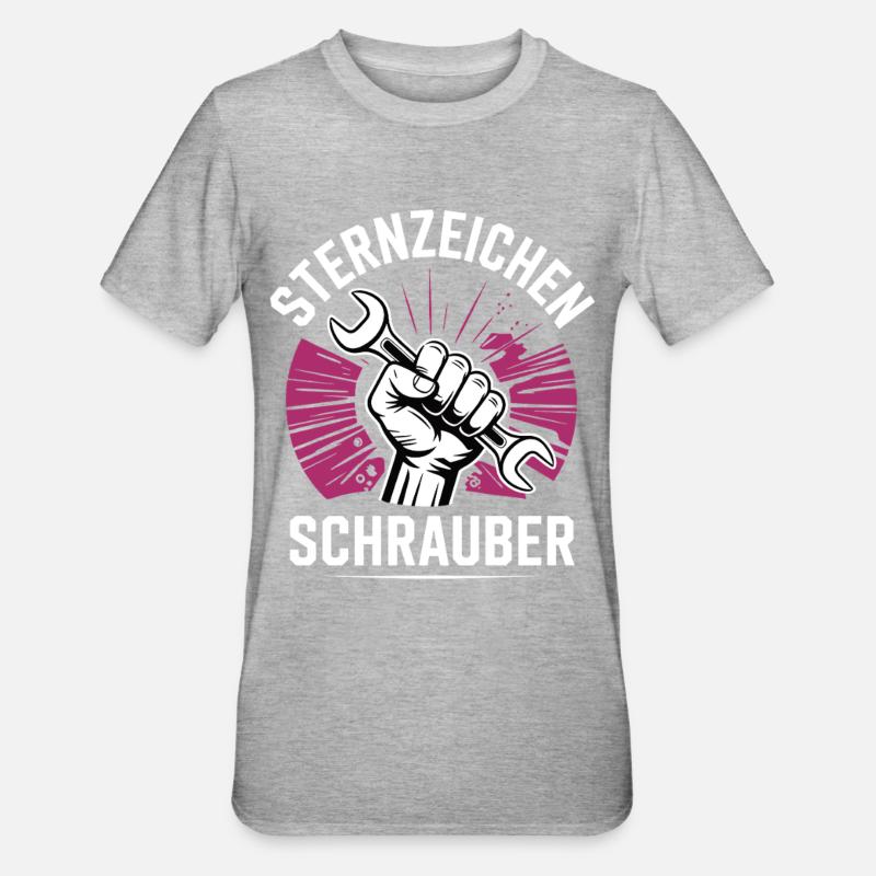 Sternzeichen Schrauber – - Unisex Polycotton T-Shirt - Grau meliert