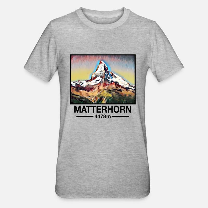 Cervin - T-shirt polycoton Unisexe - gris chiné