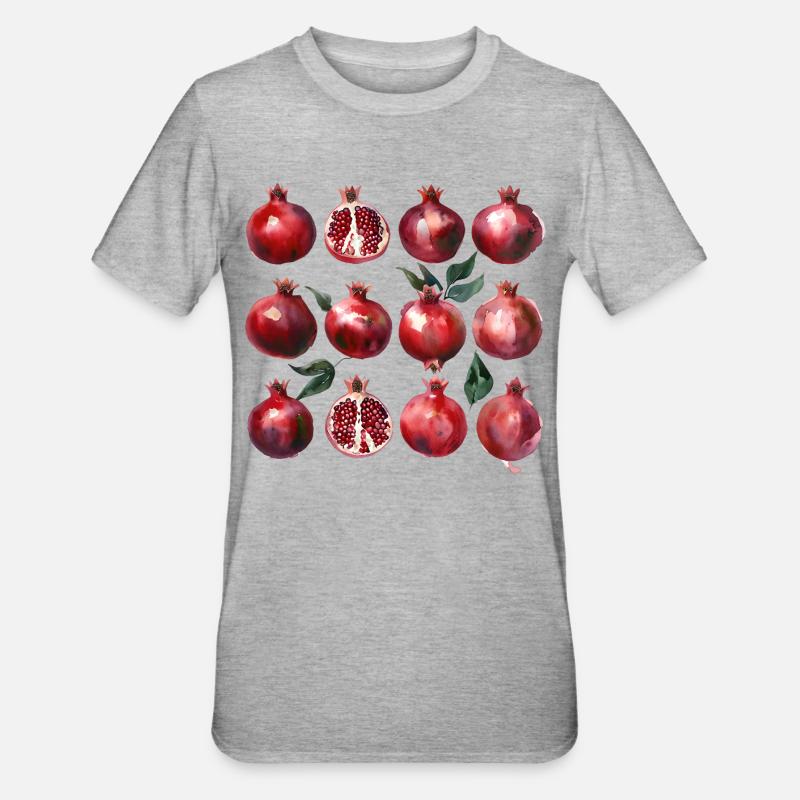 Grenade Art de l’aquarelle - T-shirt polycoton Unisexe - gris chiné