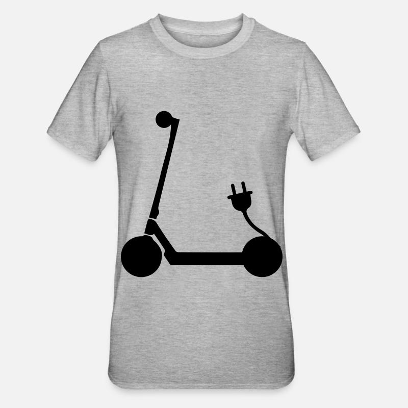 Icône E-scooter - T-shirt polycoton Unisexe - gris chiné