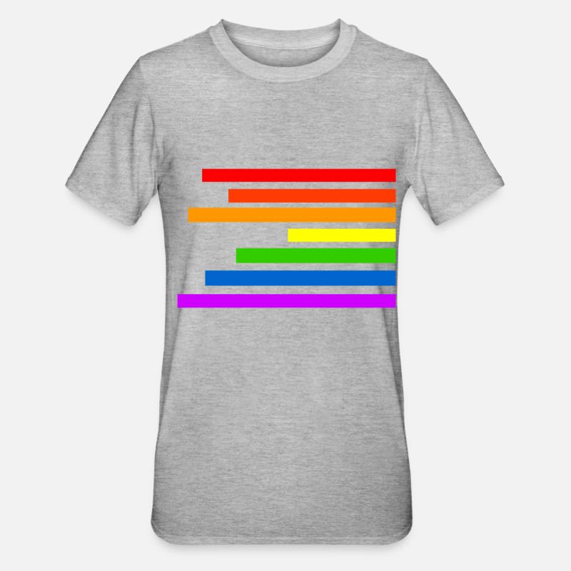 Regenbogen - Unisex Polycotton T-Shirt - Grau meliert