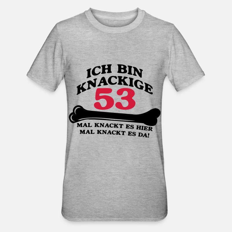 Geburtstag - Ich bin Knackige 53 - Unisex Polycotton T-Shirt - Grau meliert