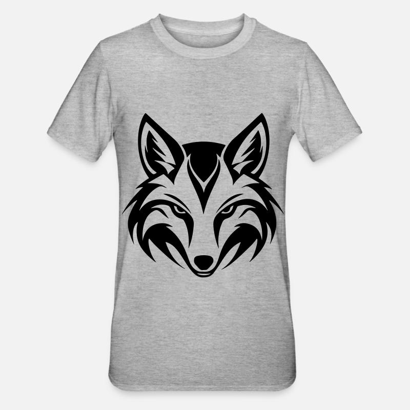 Fox Head - Unisex Polycotton T-Shirt - heather grey