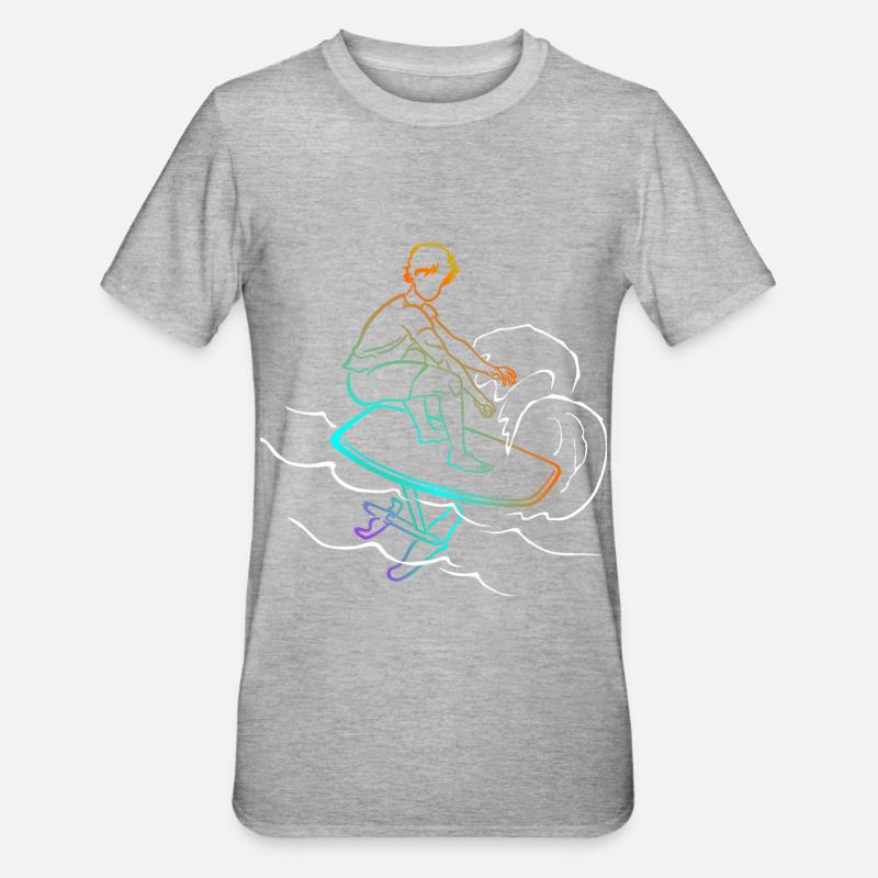 Foil Foiling Wing Sling Surf - Unisex Polycotton T-Shirt - heather grey