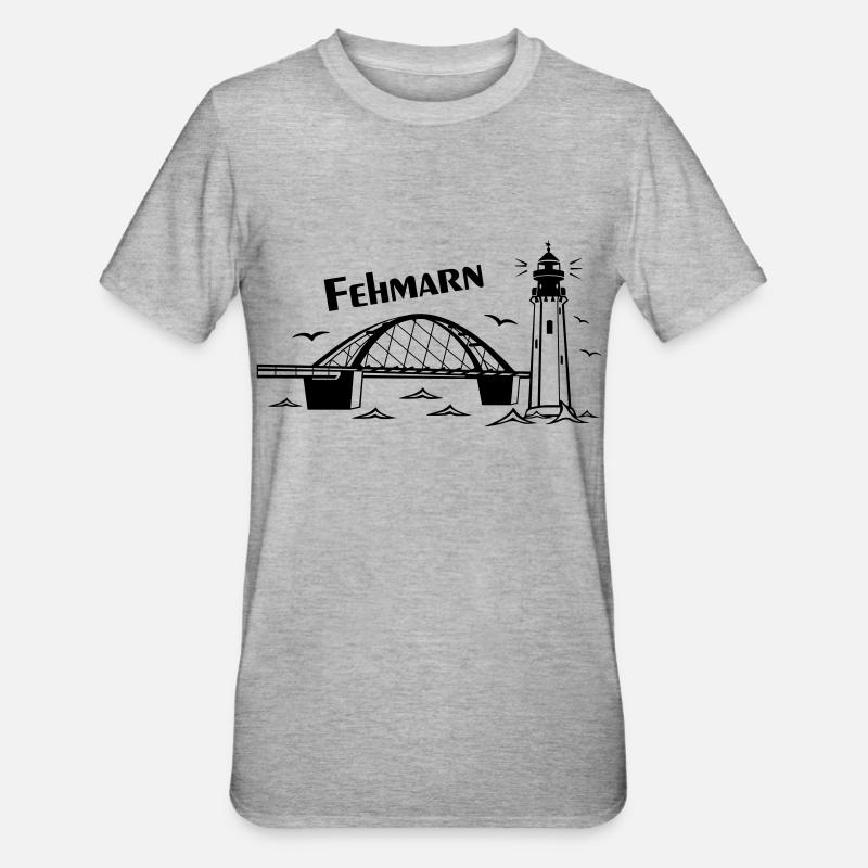 Fehmarn - Unisex Polycotton T-Shirt - Grau meliert