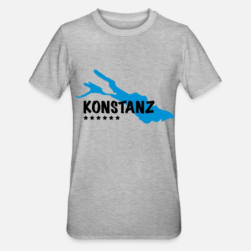 Konstanz Bodensee - Unisex Polycotton T-Shirt - Grau meliert