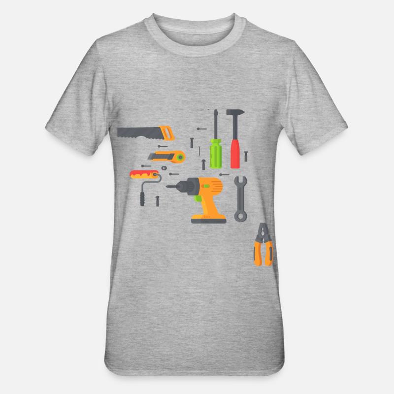 Toolkit, Handwerker - Unisex Polycotton T-Shirt - Grau meliert
