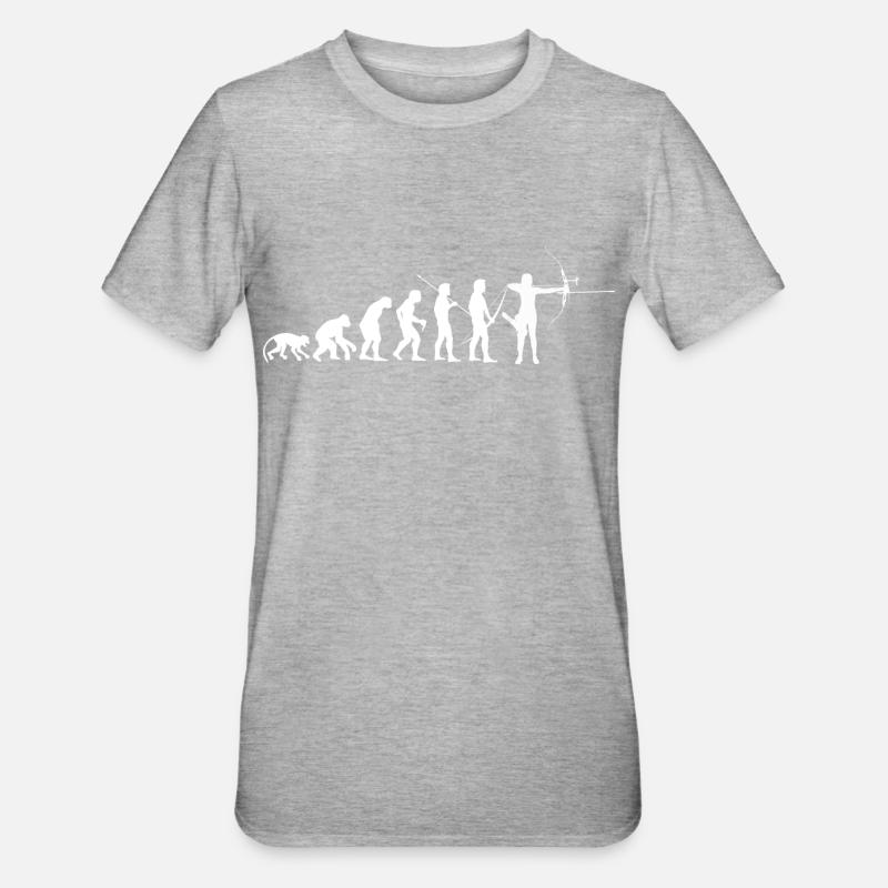 AEvolution de l'homme Arc Classique Recurve Archer - T-shirt polycoton Unisexe - gris chiné