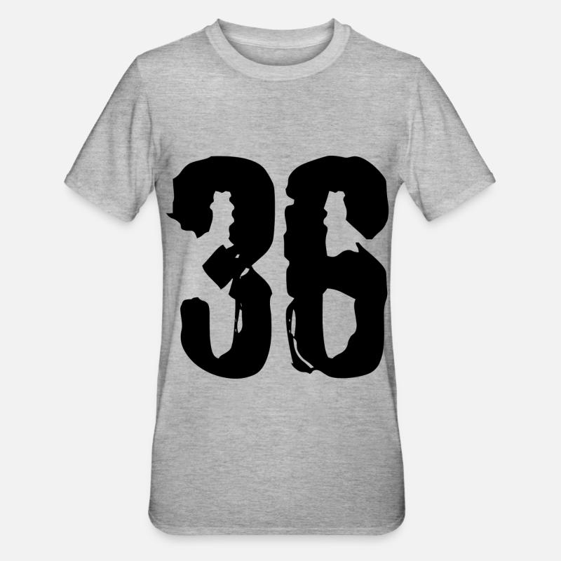 36 Number jersey - Unisex Polycotton T-Shirt - heather grey