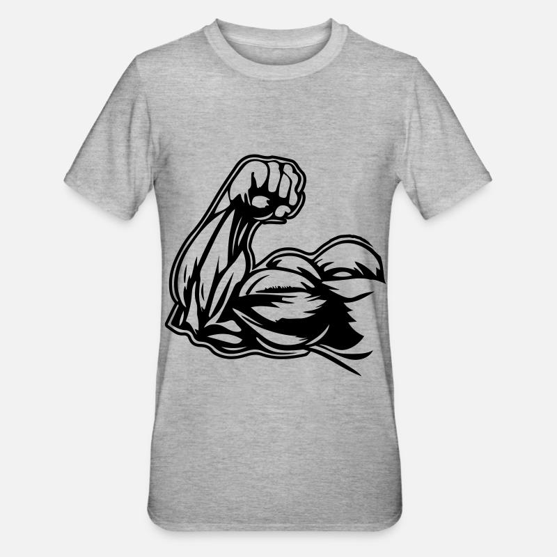 Arm Muscles Biceps - Unisex Polycotton T-Shirt - heather grey
