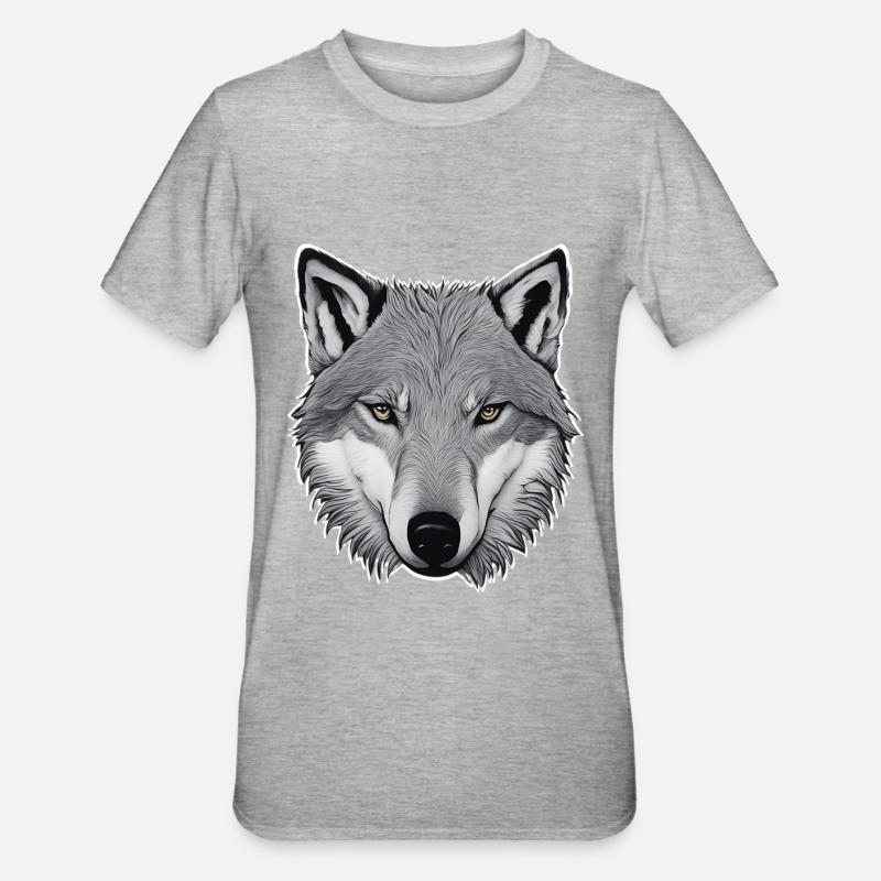 Loup - T-shirt polycoton Unisexe - gris chiné